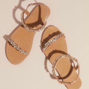 David’s Bridal crystal sandals size 9